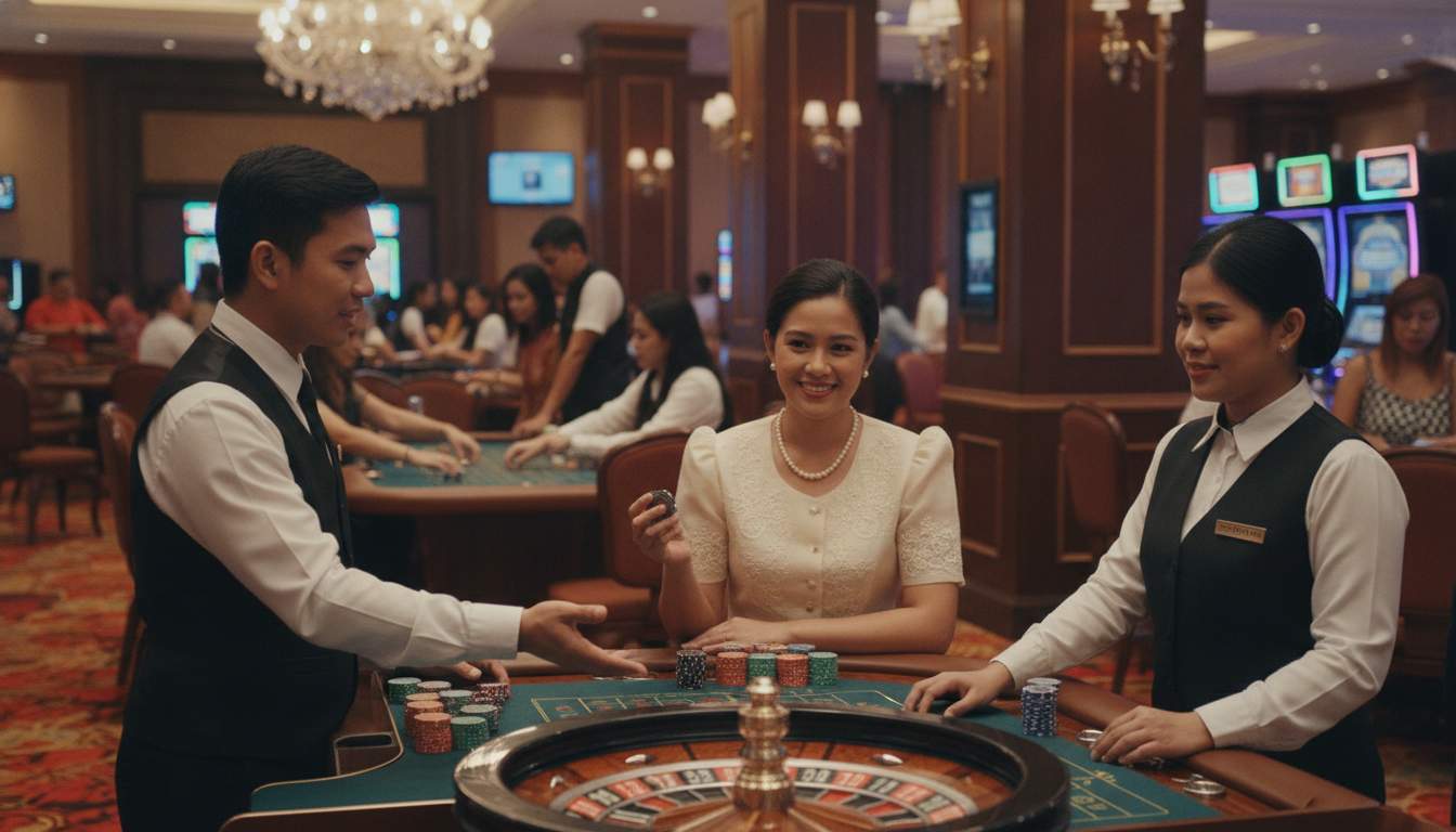 Experience Live Casino A live casino table with professional dealers