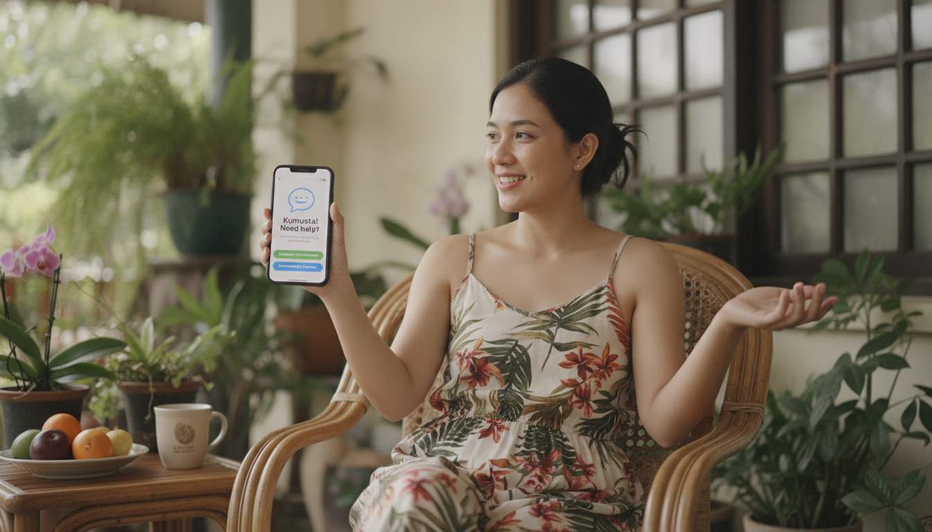 Reach Out Anytime Philippine woman contacting support