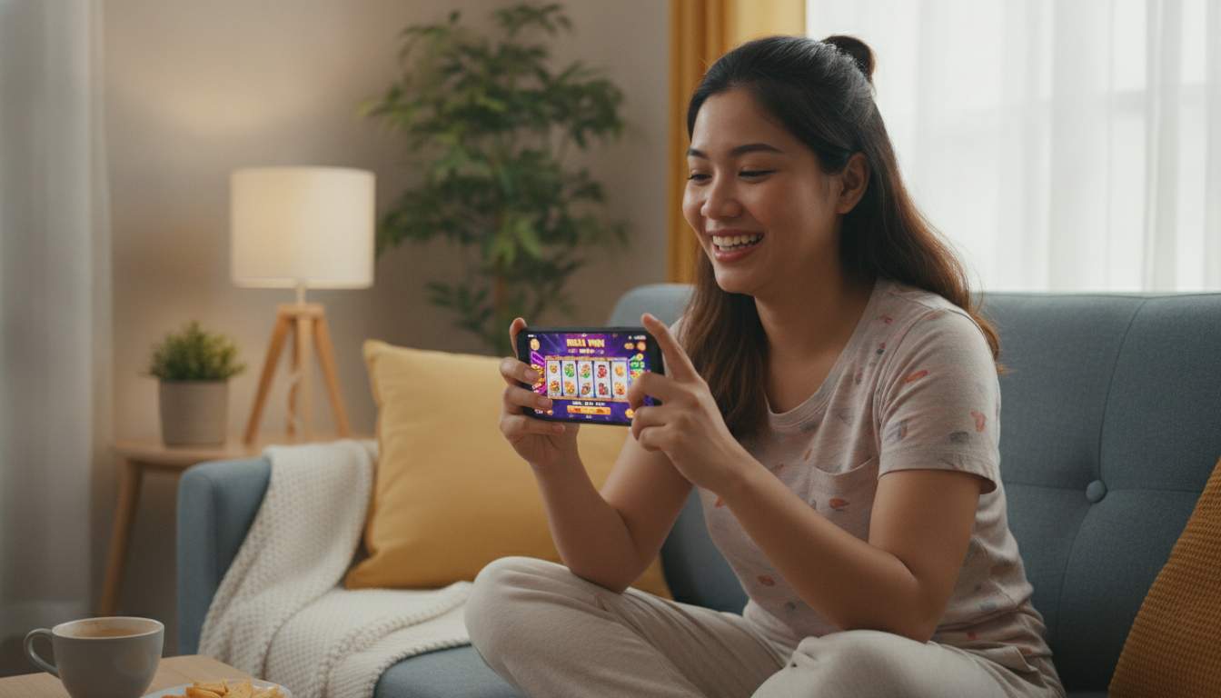 Exciting Slot Game Collection Philippine woman enjoying slot games
